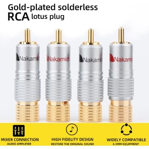 12Pcs Nakamichi RCA Plug ,Audio Cable Connector with plug,24K Glod plated RCA plug