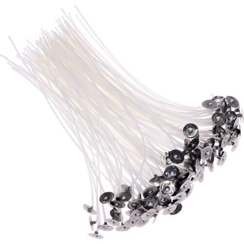 50PCS 8 Inch Candle Wicks Smokeless Wax Pure Cotton Core DIY Candle Making Pre-waxed Wicks For Party Supplies