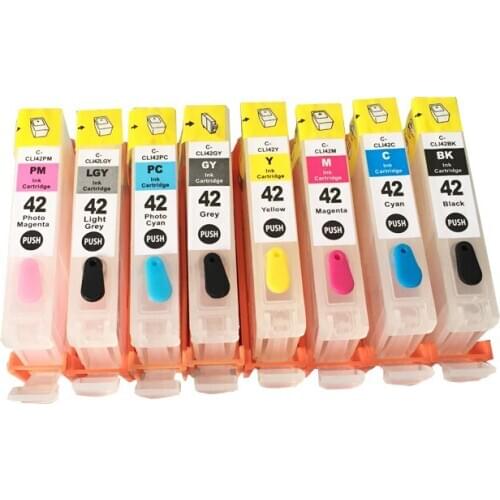 8pcs New Ink Cartridge CLI-42 CLI 42 With Chip Compatible For Canon PIXMA Pro-100 100S Printer refillable Ink cartridges Pro-100