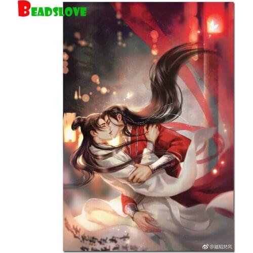 Diamant painting Anime diamond painting full square round diamond embroidery sale tian guan ci fu 3d hand puzzle diamond art
