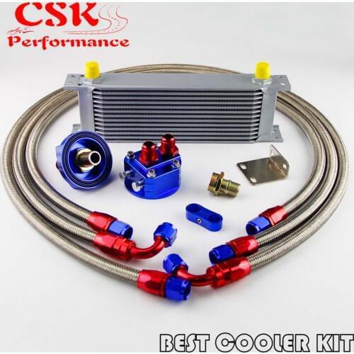 AN-8AN 13 ROW UNIVERSAL ENGINE TRANSMISSION OIL COOLER + FILTER RELOCATION KIT