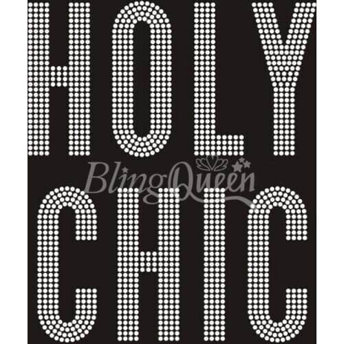 BlingQueen 25PCS/LOT Holy Chic Crystal Rhinestone Transfers Iron On Hot Fix Motifs