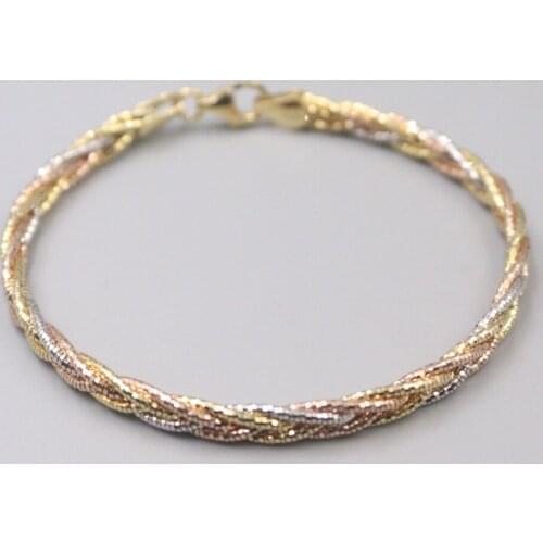 Pure 925 Sterling Silver Bangle Colorful Braided Rope Chain Bracelet For Bless Women Lucky Gift