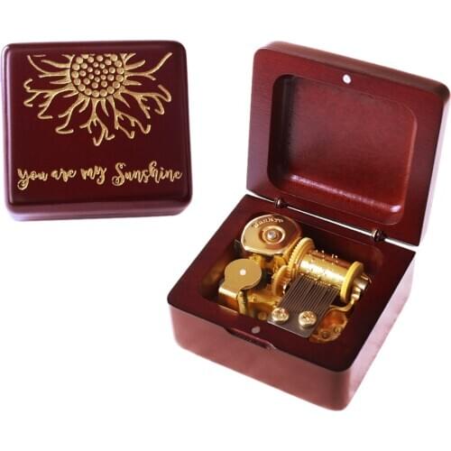 Sinzyo Handmade Wooden You are my sunshine Music box birthday Gift For Christmas/Birthday/Valentines day gift boxs