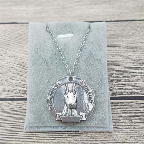 Elfin New Vintage Retro Doberman Pinscher Necklace High Quality Doberman Pinscher Pendant Necklace Women Pet Dog Pendant Jewelry