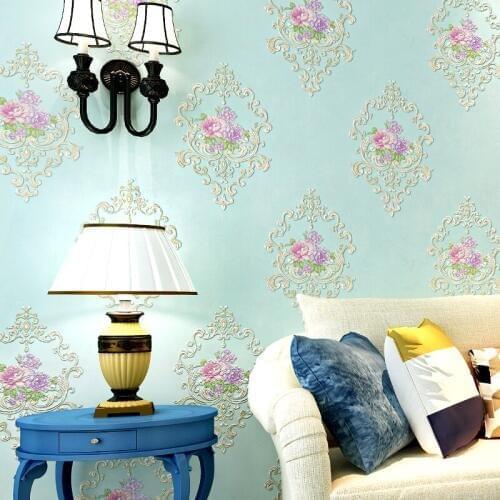 Style European Rustic 3d Wall Mural Classic Non-woven Flower Wall Paper Roll Living Room Wallcovering Wallpaper Floral Papel Pin