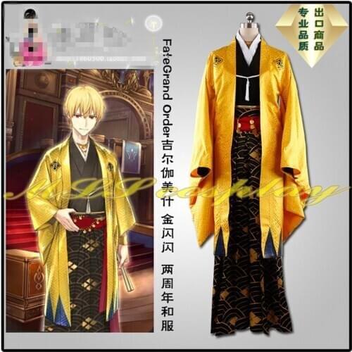 Hot Game FGO Fate/Grand Order Gilgamesh Second Anniversary Cosplay Costume Kimono Custom Made Clothing