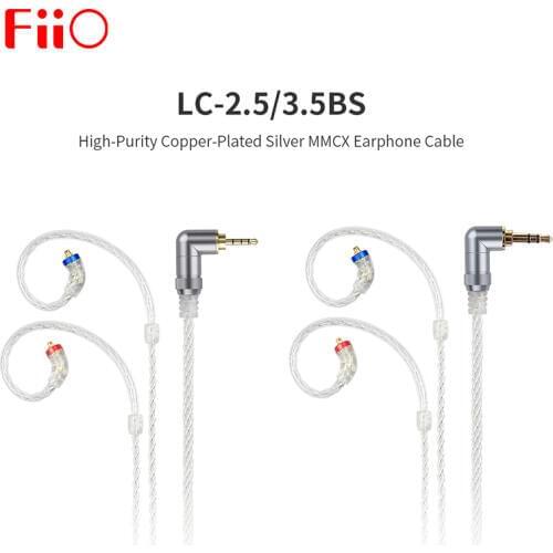 FiiO LC-3.5BS LC-2.5BS High-Purity Copper-Plated Silver MMCX Earphone Cable 45cm for uBTR/BTR1/BTR3/FH7/F9 pro LC 3.5BS
