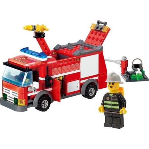 Large Size Assembled Building Block Truck Police Car Engineering Fire Engine Small Particle Assembled Childrens Toys bricks