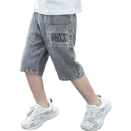 Summer boys pants 3-17T kids Knee-high shorts children letter 100% cotton cool trousers baby pants boys sport pants new style