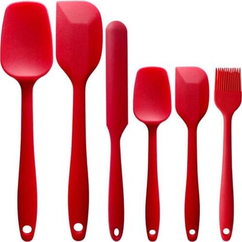 6Pcs Cooking Tools Set Non-Stick Cooking Spoon Spatula Ladle Silicone Heat-Resistant Cream Scraper Kitchen Tools