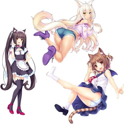 Three Ratels CA64 NEKOPARA_CHRONICLE Cute cats ear girls Waterproof Decal on Wall Fridge Toilet car bike laptop gift decoration