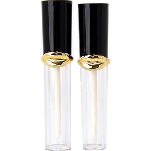 New Gold Big Mouth Lip Gloss Tube Empty Clear Lip Tint Balm Bottle Brush Container Beauty Tool Mini Refillable Bottles 20pcs