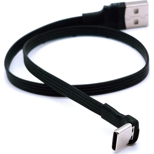 Flat elbow USB-C Type C Up & Down 90 Degree data charging Cable Left and Right USB universal data cable for Android phones