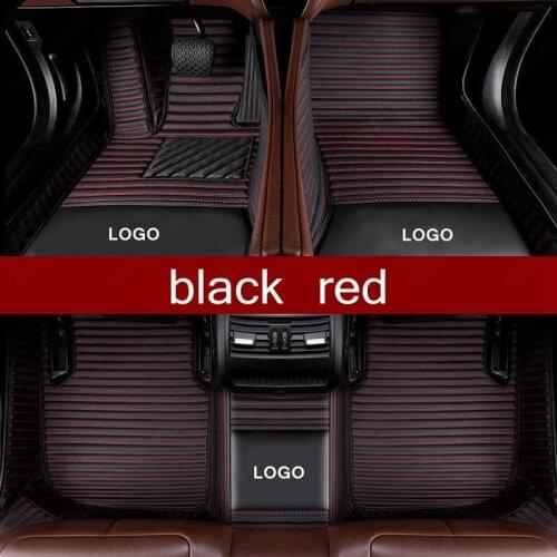Custom Car Floor Mats for Toyota Crown Tundra RAV4 Prado 4Runner 86 Avalon Land Cruiser Corolla Camry Auto Carpet Pads Black Red