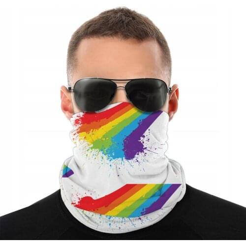 Rainbow Splat LGBT Pride Scarf Half Face Mask Unisex Fashion Tube Mask Neck Bandanas Protective Headband Outdoor Climbing