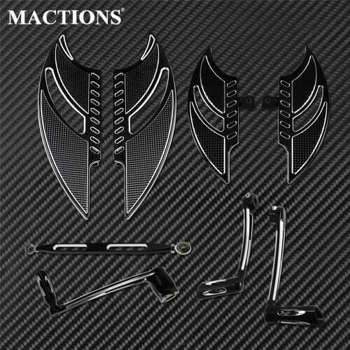 Motorcycle Rear Front Floorboards Shift Linkage Lever Pegs Brake Arm Kit For Harley Touring 2008-2013 Trike Road Street Glide