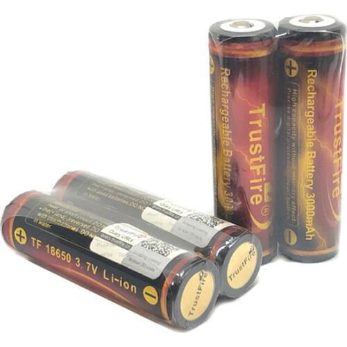 TrustFire 3000mAh 3.7V 18650 Lithium Battery Rechargeable Li-ion Golden Protected Batteries For LED Flashlights Torch