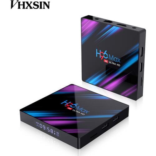 VHXSIN 10PCS H96 Max Android 9.0 3318 TV Box 2.4G/5G Dual Band Wifi RK3318 H96Max 2G/4G 16G/32G/64G 4K HDR Mini Box LED Display