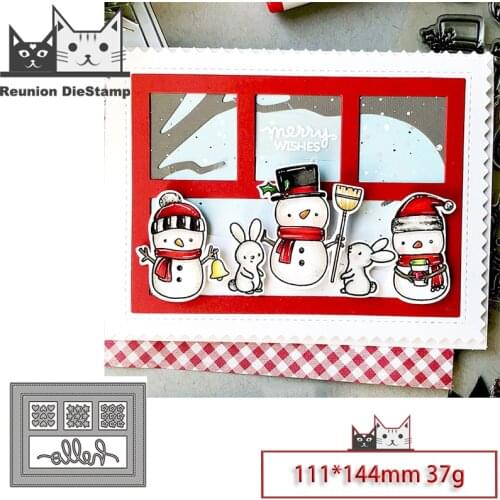 Reunion New Design Craft Metal Die Cuts Christmas Rectangular Cutting Die Scrapbooking Album DIY Paper Card Embossing Stencils
