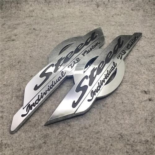 Yecnecty For Honda VLX 400/600 Steed 400/600 Motorcycle Fuel Gas Tank Stickers Chrome Motorbike Accessories Decals Emblem Badge