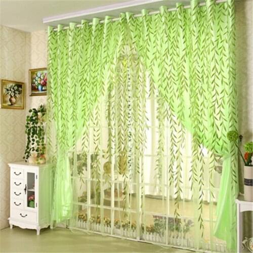 2021 New Hot Beautiful Sheer Curtain Double-layer Polyester Flower Printed Tulle Curtain Drape for Home Bedroom Wholesale