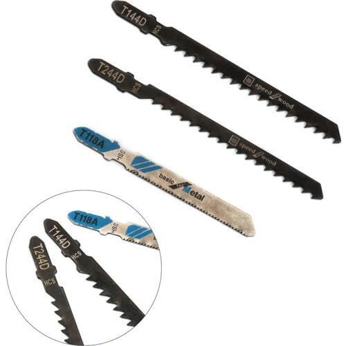ZENHOSIT 5PCS Jig Saw Blades Reciprocating Saw Multi Cutting Power Tools HCS Reciprocating Saw Blades For Wood Metal