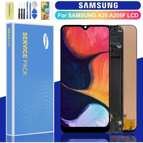 6.4'' Display For Samsung Galaxy A20 A205 SM-A205F A205FN LCD Display Touch Screen Digitizer Assembly For Galaxy A20 A205GN A205
