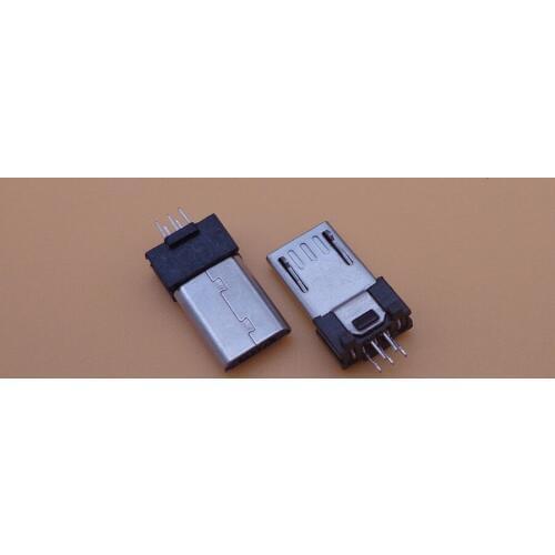 10-1000Pcs For DIY Welding Type Tail Charging port Mobile Phone Micro USB Connector socket Type B 5Pin Male Plug Wire Solder