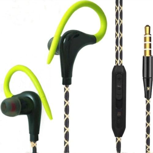 3.5mm Ear Hook Earphones Sport Running Headphones for IPhone Samsung Xiaomi Pocophone In-Ear Wired Waterproof Headsets with Mic