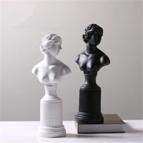 44.8CM ROMAN MYTHOLOGY VENUS GODDESS HALF-LENGTH PORTRAIT RESIN STATUE FASHION COFFEE SHOP DESKTOP SHOWCASE ORNAMENTS X2206