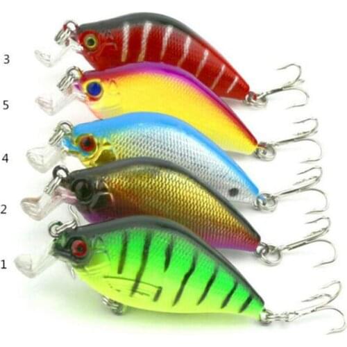 5Pcs 6.5cm 8.4g Plastic Crankbait Lure with Tongue Crank Bait fishing Hard Bait Wobbler Fishihg Tackle Fishing Hook