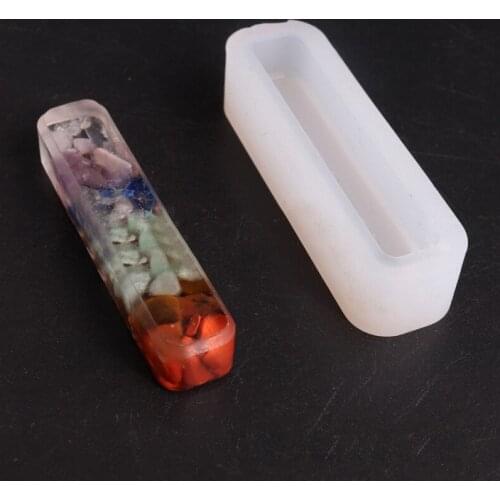 5 Pcs Long Ogan Pendant Silicone Mold Crystal Epoxy Resin Pendant Molds for Key Chain Crafts Decoration Production