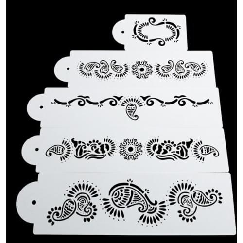 5pc Fish Tail Cake Stencil Decor Painting Template Scrapbooking Photo Album Embossing Bullet Journal Accessories DIY Baking Tool