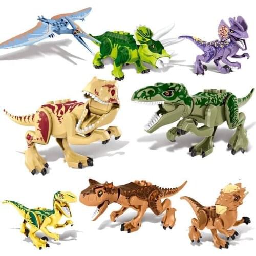 80pcs/lot Dinosaur Building Block bricks Pterosauria Triceratops Indomirus T-Rex ZM319 ZM307