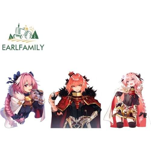 EARLFAMILY 13cm x 10.2cm for Astolfo Fate Anime Car Accessoires Stickers Waterproof Surfboard Decal Windshield Trunk Decoration