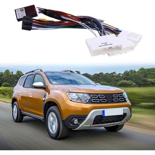 Car Android Stereo 16PIN Power Wiring Harness Cable Adapter with CANbus Box for Renault Dacia Duster /Arkana /XM3