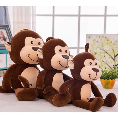Large Hanging Hook and Loop Hand MONKEY STUFFED ANIMAL PLUSH KNITTED BOYS BABY DOLL GIFT PRESENT plush toy