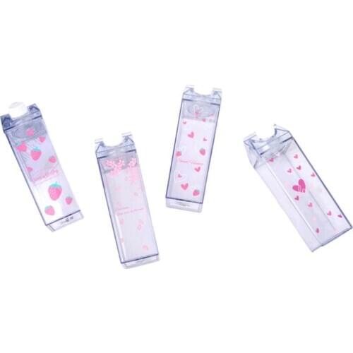 Water Bottle Milk Storage Sakura-Print Strawberry-Print Sports Drinking Clear Cup For Home School Office