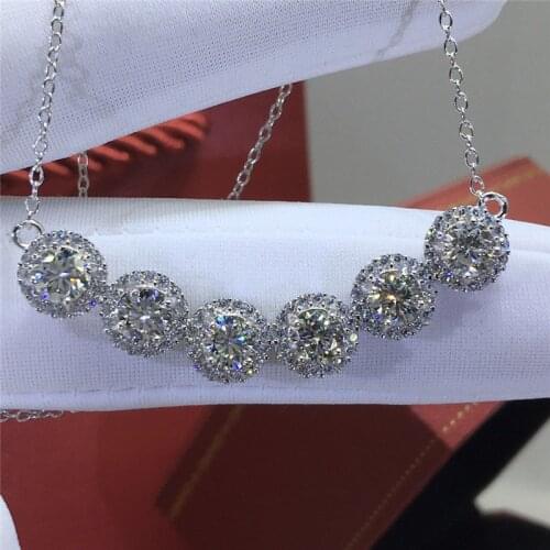 Diamond Test Passed Total 3 Carat Excellent Cut D Color High Quality Moissanite Pendant Necklace Silver 925 Jewelry Women Chain