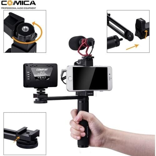 Comica CVM-R3 Smartphone Video Rig Hand Grip Handle Stabilizer Kit for iPhone X 8 7 6s Plus for Samsung Huawei etc