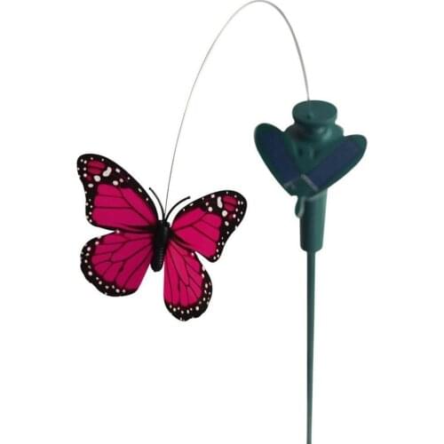 Solar Powered Flying Fluttering Fake Butterfly Yard Garden Stake Ornament Decor