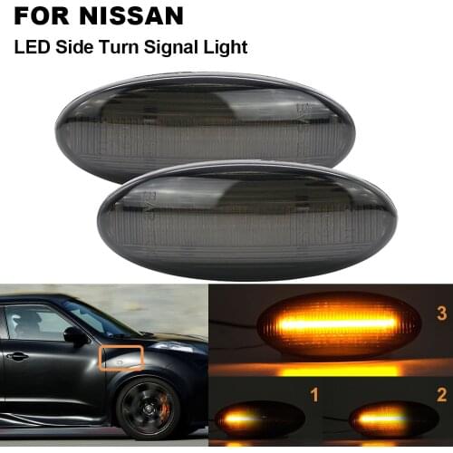 For Nissan NV200 NV400 NP300 Juke Qashqai Micra Cube Note X-Trai Renault LED Dynamic Side Marker Turn Signal Light Repeater Lamp