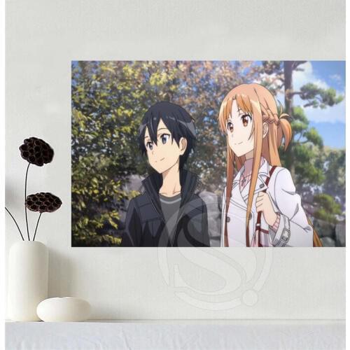 Hot Custom canvas Sword Art Online Asuna poster home decoration cloth fabric wall poster print Silk Fabric Print SQ0619-tyju4673