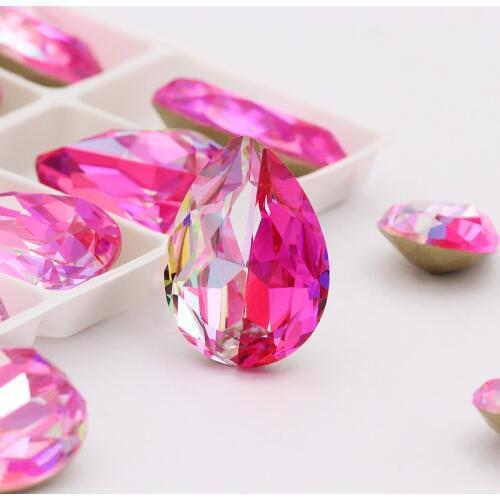 Crystal Glass Stone rhinestones for clothing Rose laser garment crystal Clear hotfix applique accessories Christmas decorations