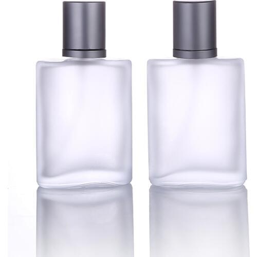Jxcaih 1Pcs 30ml Flat-Top Frosted Translucent Glass Spray Perfume Bottle Can Fill The Empty Cosmetic Container