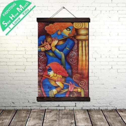 Love Paradise Scroll Painting Canvas Vintage Poster and Prints Wall Art Pictures Living Room Bedroom Farmhouse Decoration