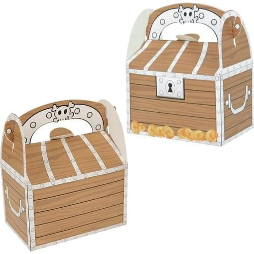 Pirate Candy Storage Box Case Holder 5Pcs Mini Treasure Chest Gift Box Kid Birthday Party Baby Shower Halloween Party Supplies