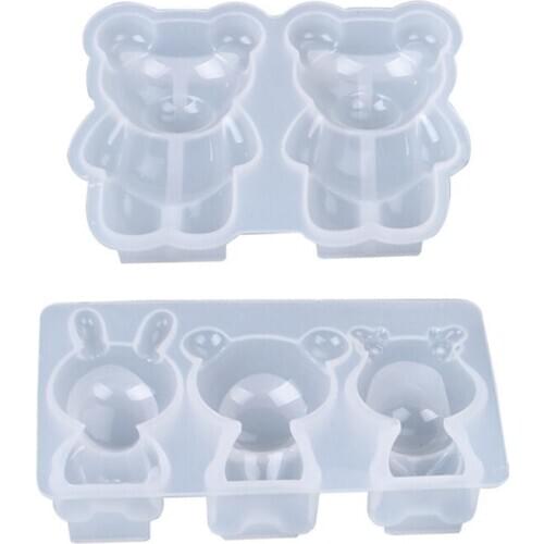 Crystal Epoxy Resin Mold 3D Bear Doll Ornament Silicone Mould DIY Crafts Decorations Jewelry Making Tool