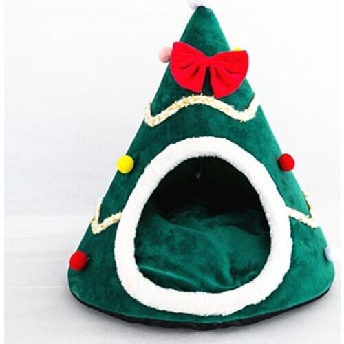 Pet dog bed cat bed mat dog house cushion Pet Sleeping Accessories Gift Sponge pet nest with Christmas hat shape
